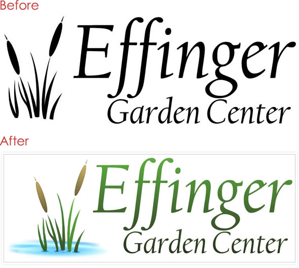 Logo Design - Before & After - Effinger Garden