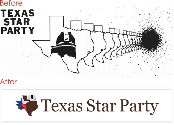 Logo Design - Before & After - Texas Star Party